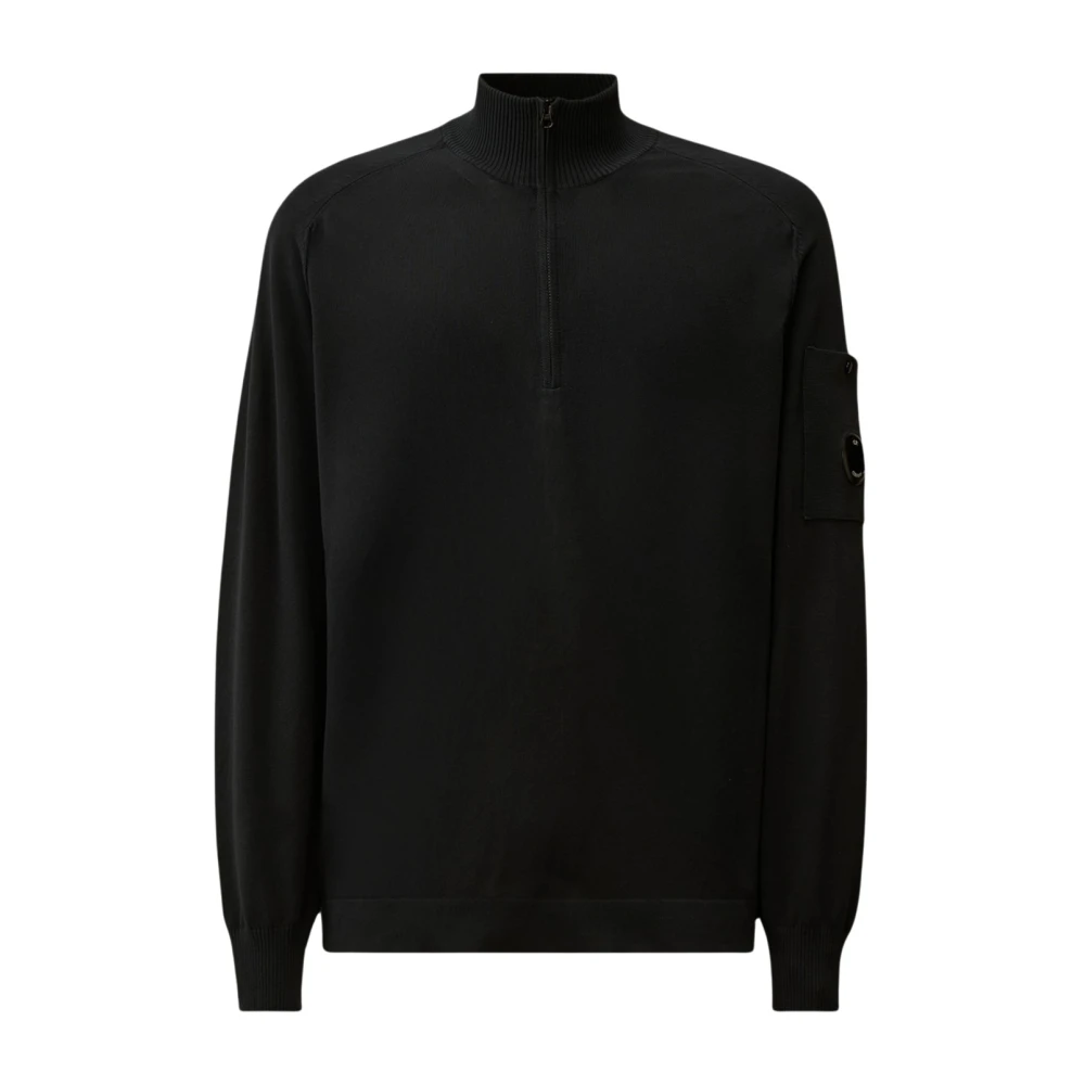 C.p. Company Men's Blue Half-Zip Jumper - Turtlenecks - 2XL - Knitwear