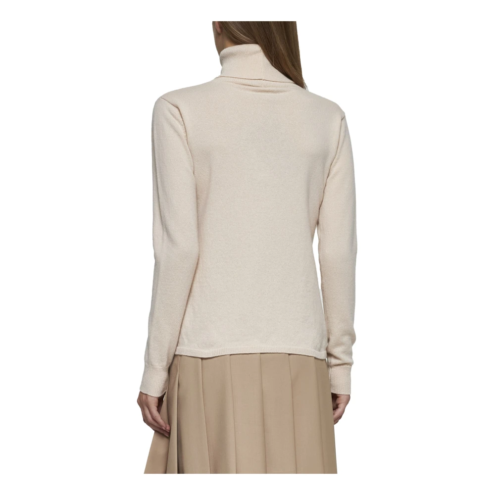 Max Mara Studio Beige Wol Kasjmier Coltrui Sweater Beige Dames