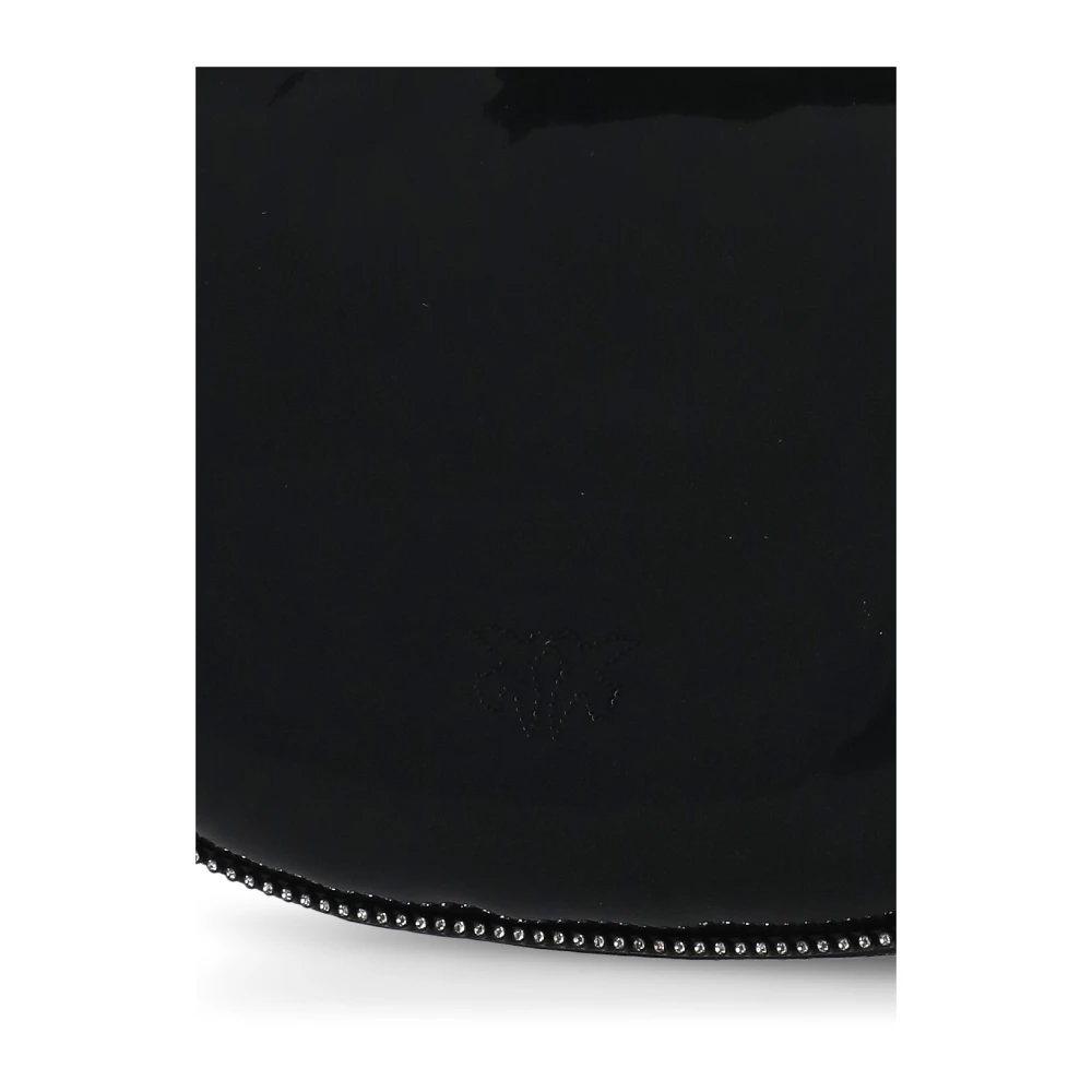 pinko Zwarte leren schoudertas voor vrouw Black Dames