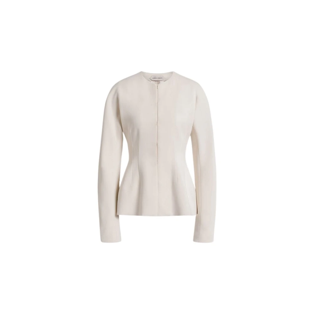 Alberta Ferretti Beige Blazers, Female, Xs, Elegant Cady Jacket