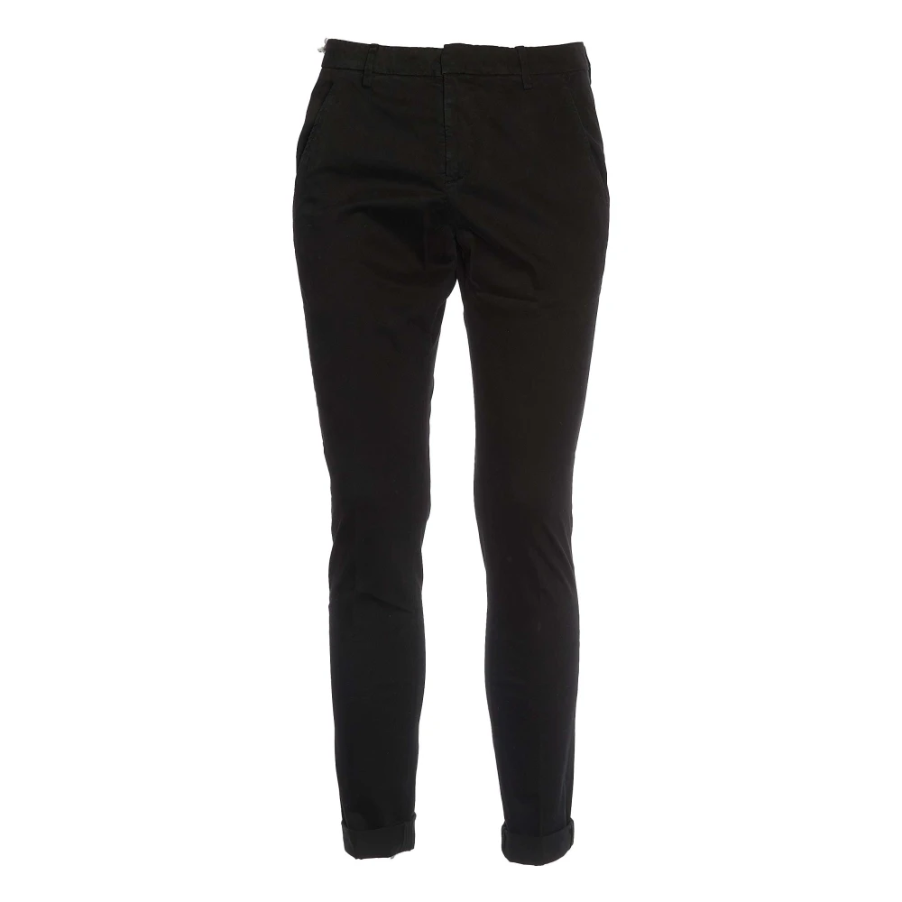 Dondup Zwarte Slim-Fit Chino Broek Black Heren