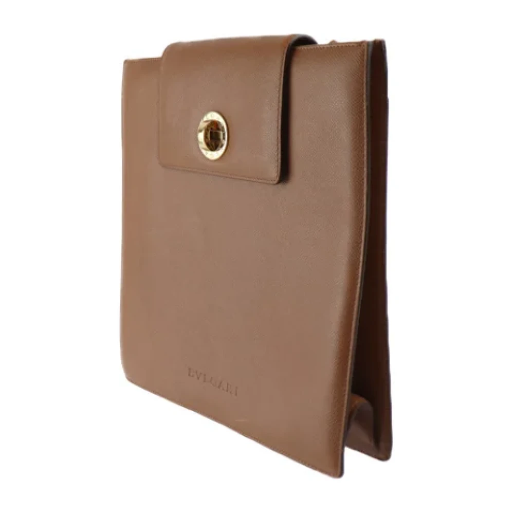 Bvlgari Vintage Pre-owned Leather shoulder-bags Brown Dames