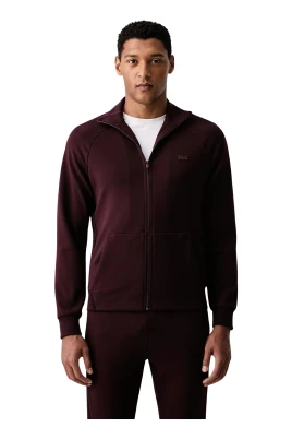Dubbelstickad Jersey Zip-Up Sweatshirt