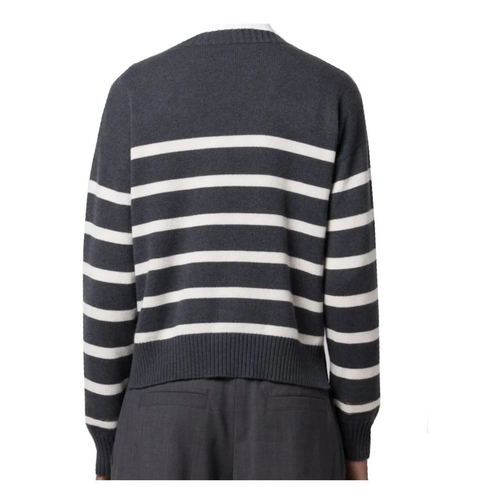 BRUNELLO CUCINELLI Gestreepte Cashmere Sweater Vrouwen Italië Gray Dames