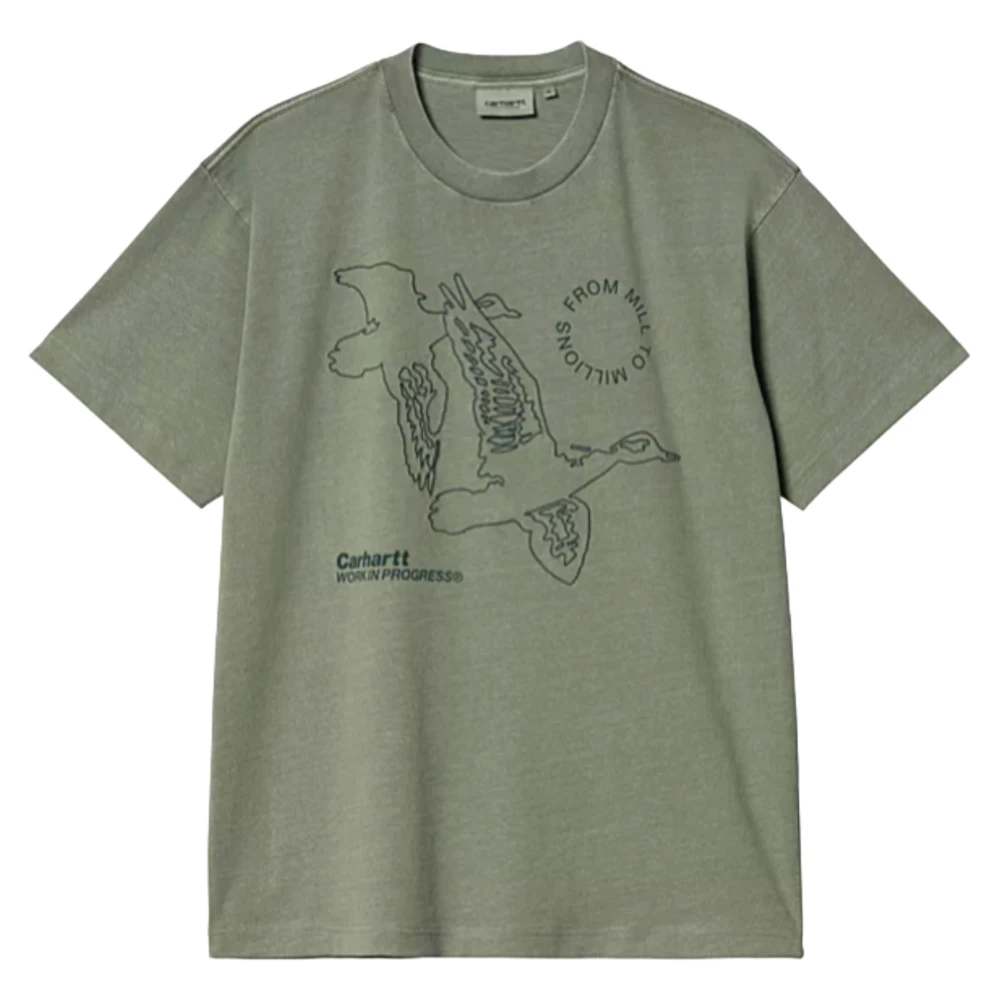 Carhartt WIP Flying Ducks Grafisch T-shirt Green Heren