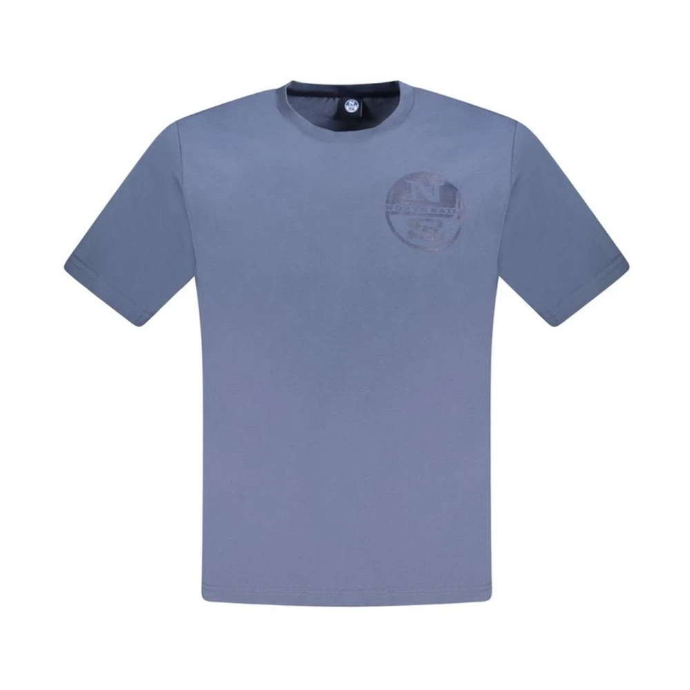 North Sails Blauw Crew Neck Katoenen T-shirt Blue Heren