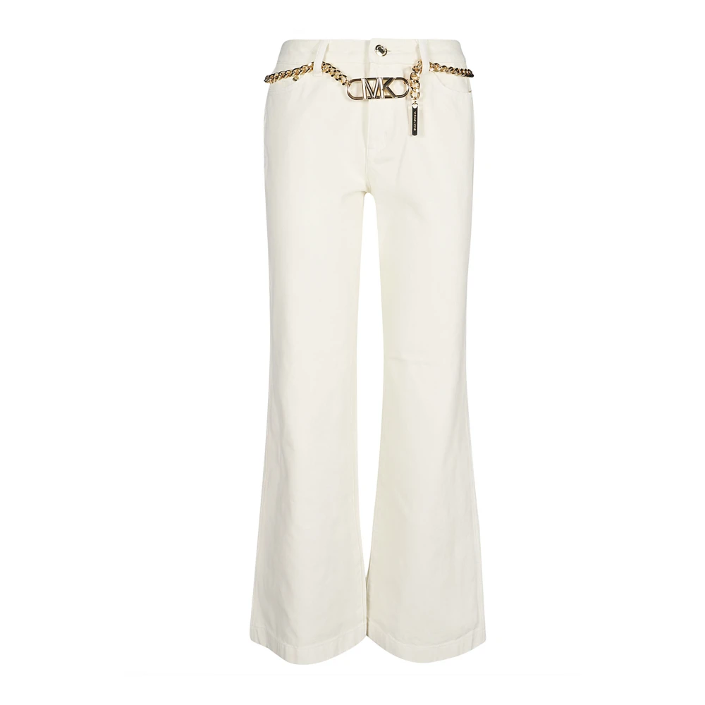 Michael Kors Flare Chain Riem Jeans White Dames
