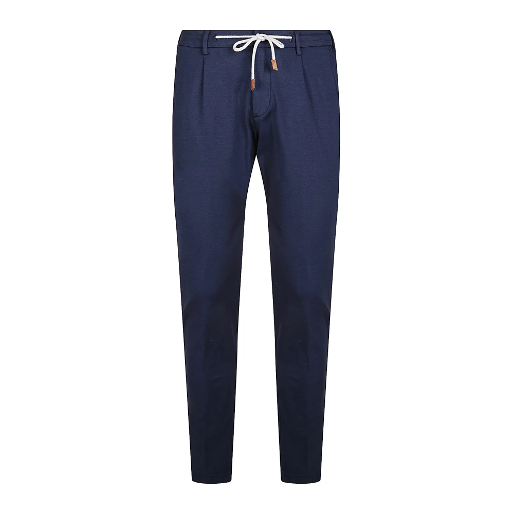 Eleventy Men's Blue Comfort Cotton Jogger Trousers W36