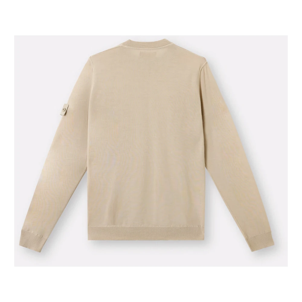 Stone Island Beige Crew Neck Wool Sweater Beige Heren