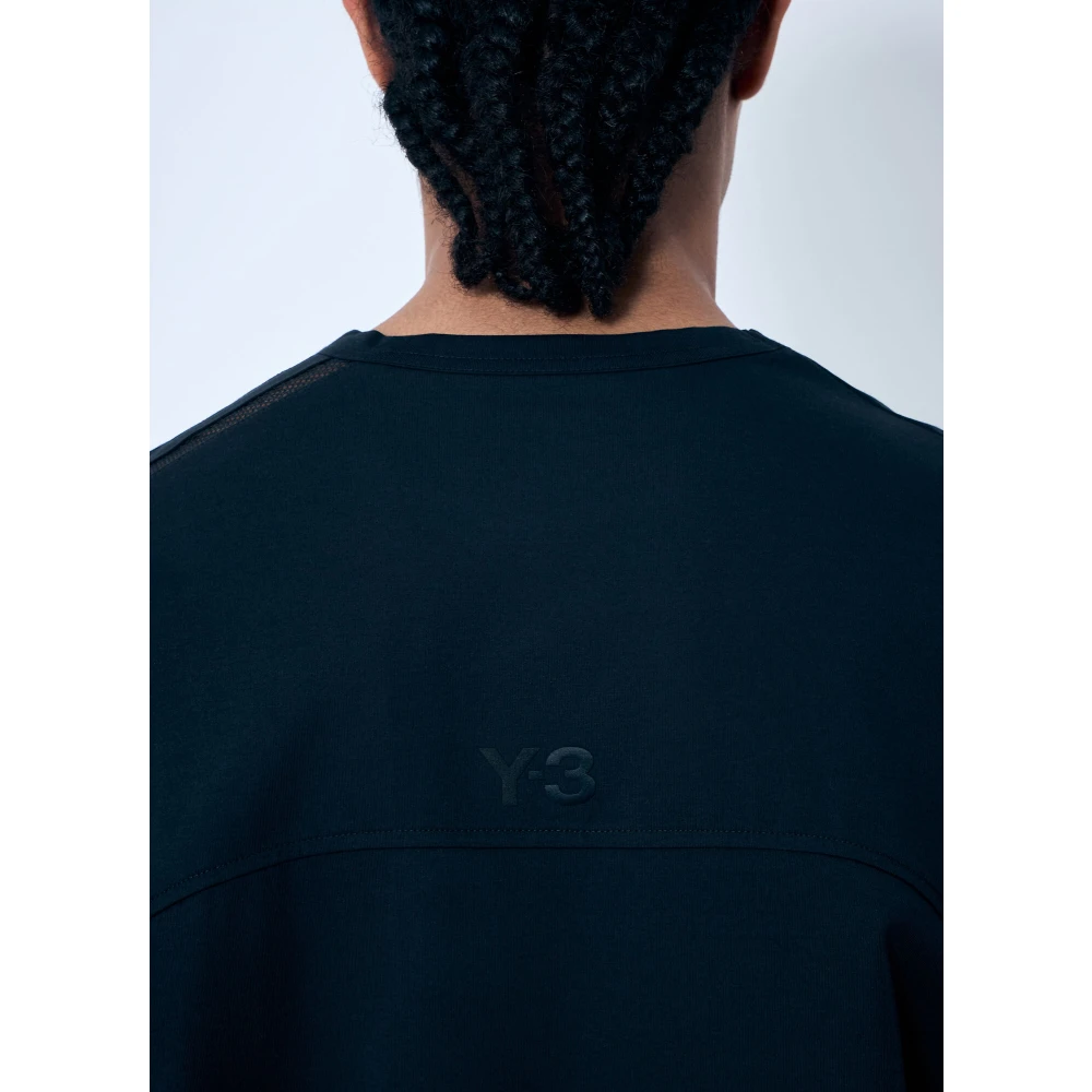 Y-3 Logo Print Crewneck Korte Mouw T-shirt Black Heren