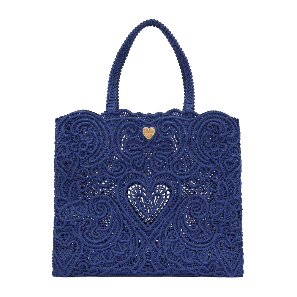 Dolce & Gabbana Beatrice Kant Tote Tas Blue Dames