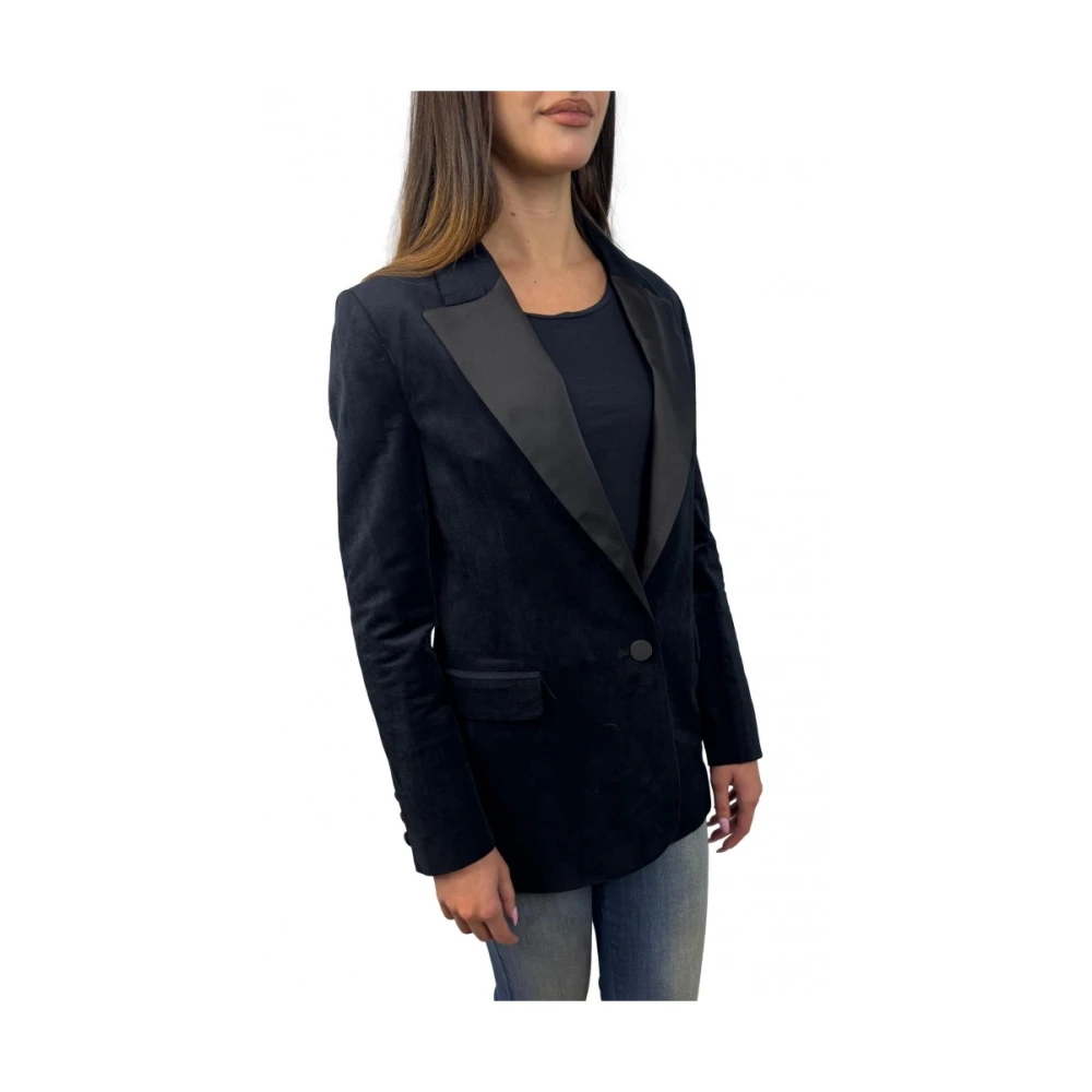 ViCOLO Zwarte Polyester Jas Blue Dames