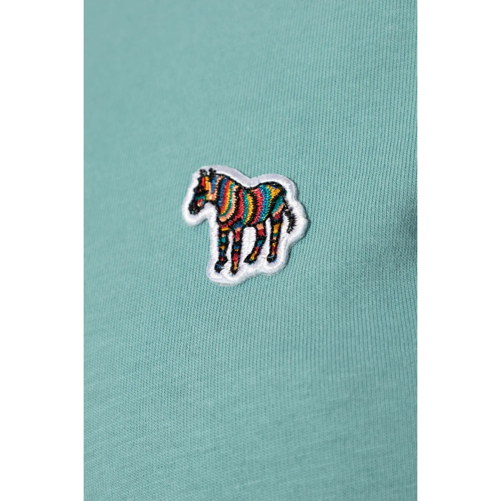 PS By Paul Smith T-shirt met een patch Blue Dames