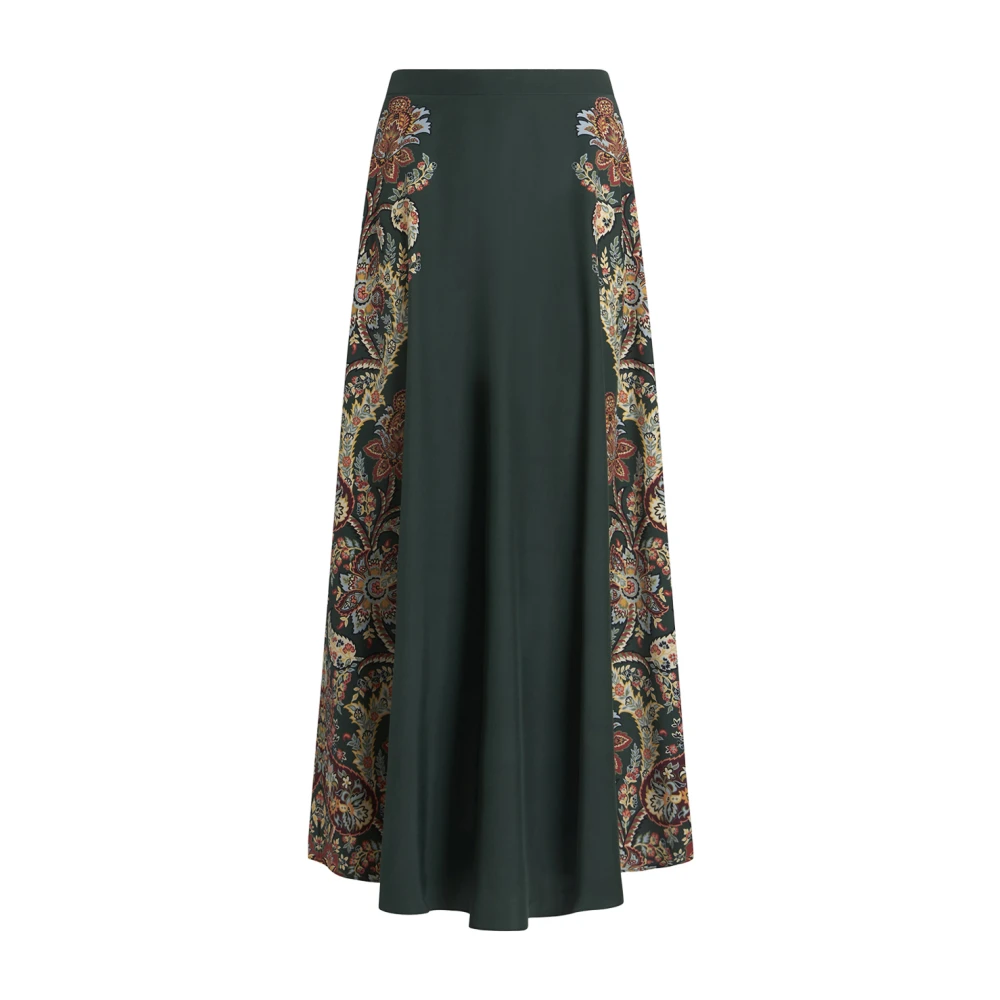 ETRO Groene Paisley Zijden Lange Rok Multicolor Dames