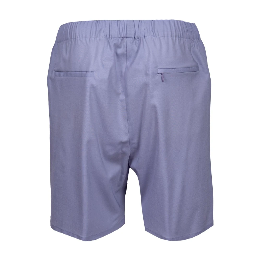 Mauro Grifoni Heren Bermuda Shorts in Zuivere Scheerwol Purple Heren