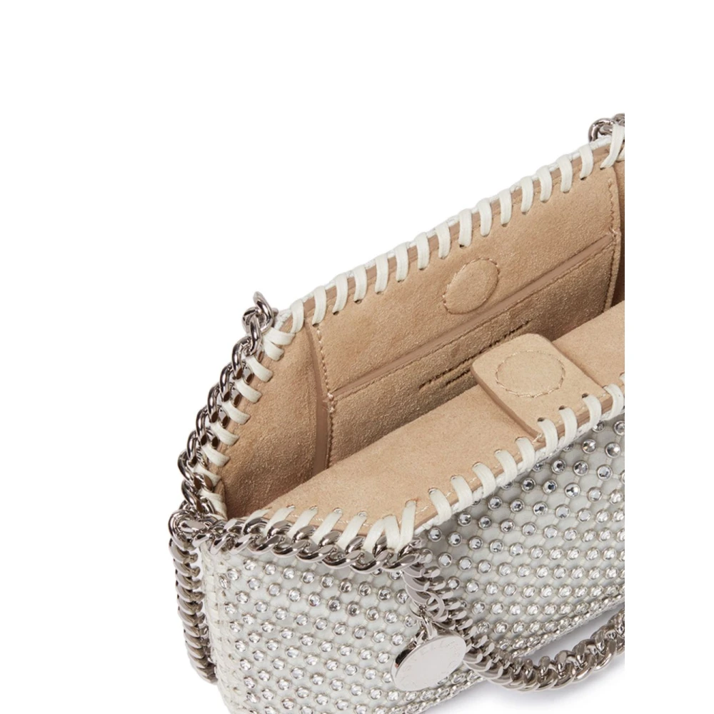 Stella Mccartney Kristal Kettingtas Wit Zilver Gray Dames