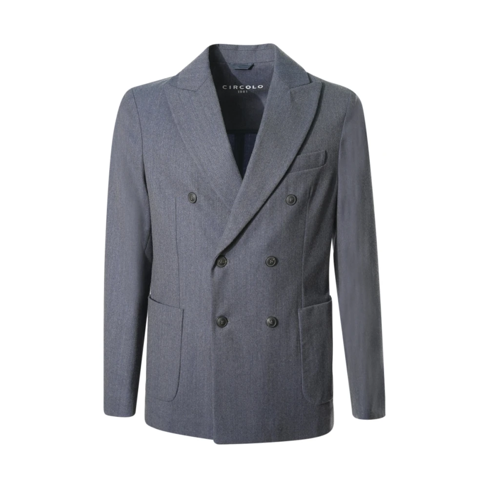 Circolo 1901 Men's Blue Double-Breasted Blazer