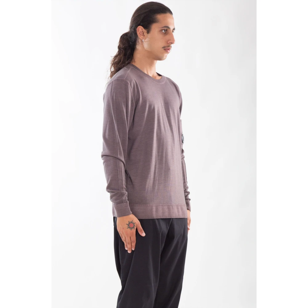 C.P. Company Snel Geverfd Merinowol Gebreid Purple Heren