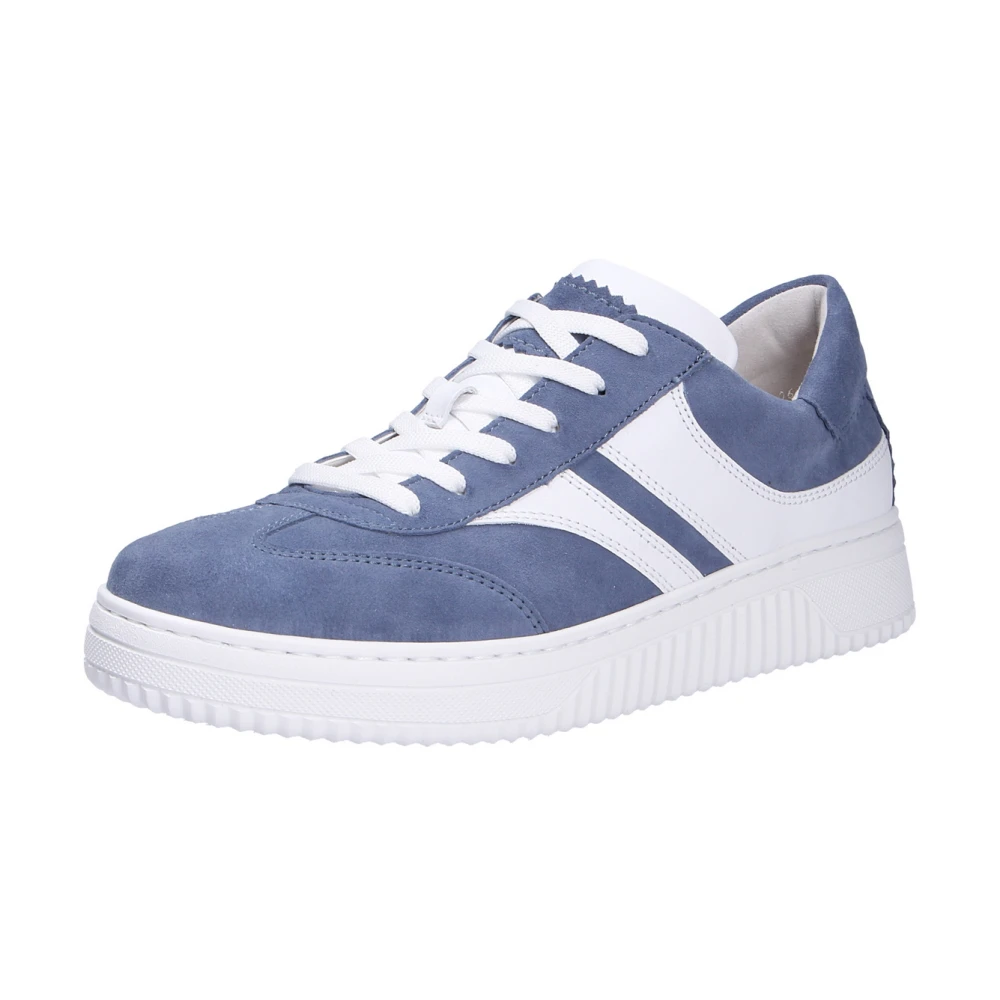 Gabor Comfortabele Veterschoen van Zacht Veloursleer Dames Schoenen Blauw