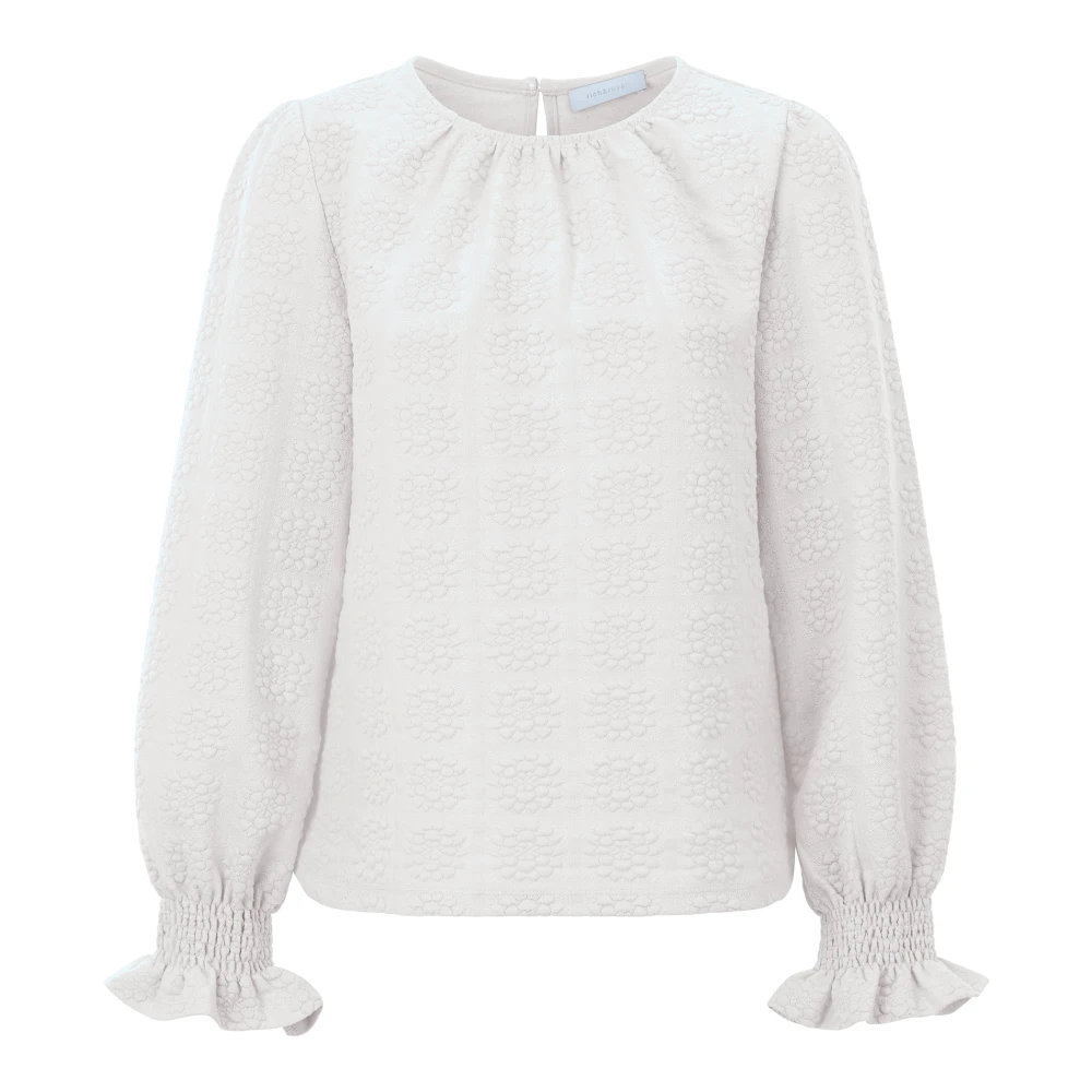 Rich & Royal Bloemen Longsleeve Top White Dames