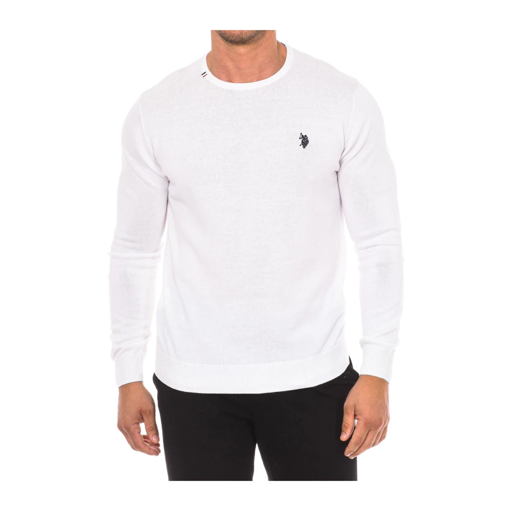 U.s. Polo Assn. Ronde Hals Lange Mouw Jersey White Heren