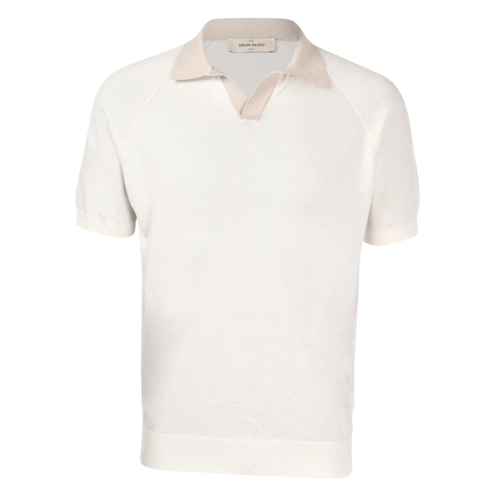 Gran Sasso Uomo Beige - Ecru Polo Shirt - Tops - M