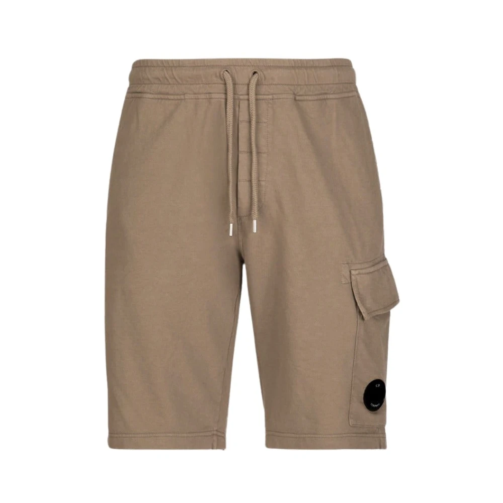 C.p. Company Lätta Fleece Shorts med Linsdetalj Beige, Herr