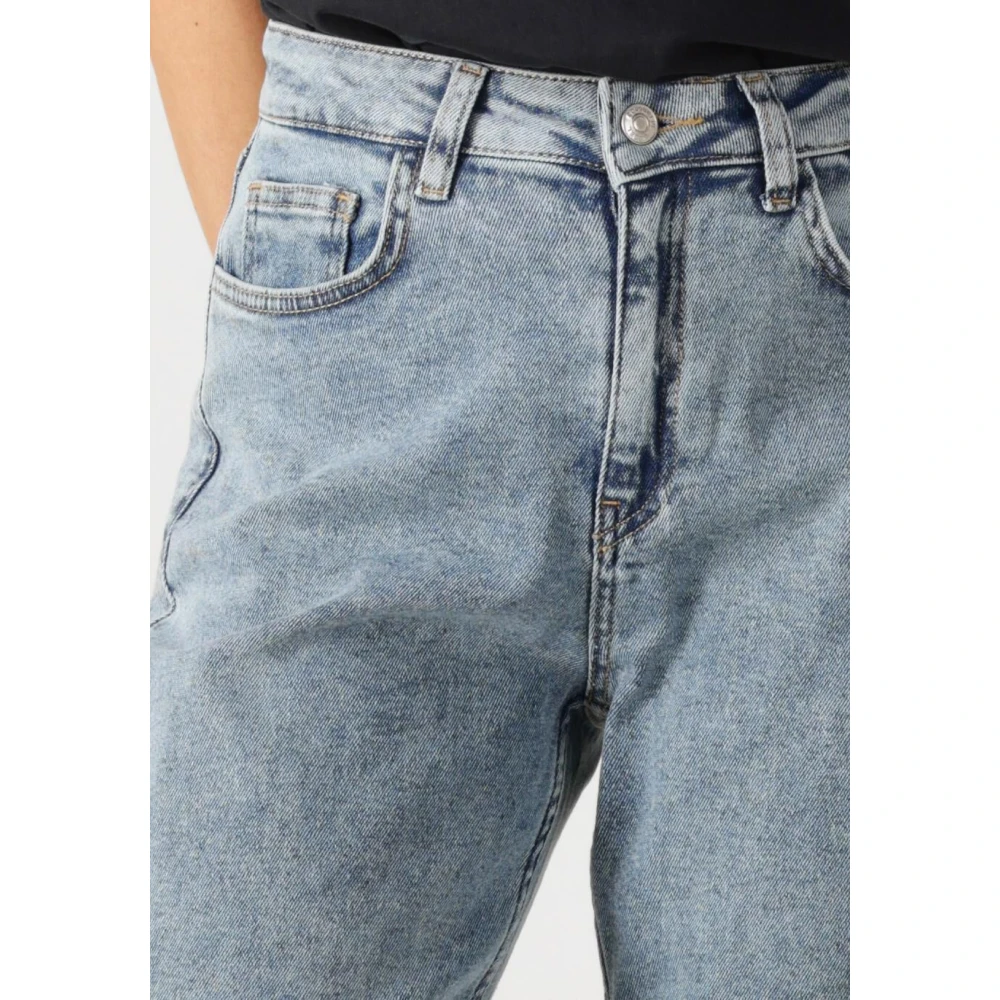Colourful Rebel Hoge taille wijde pijp denim broek Blue Dames