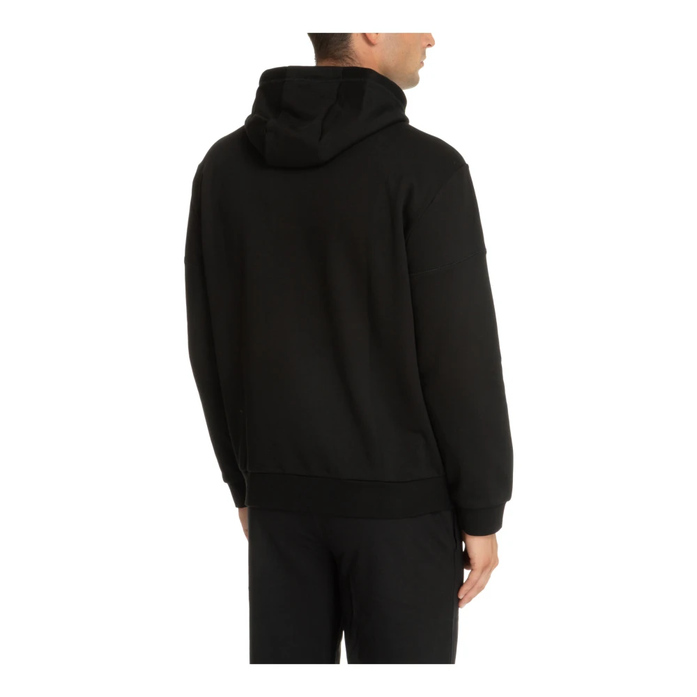Emporio Armani EA7 Trekkoord Effen Logo Zak Hoodie Black Heren