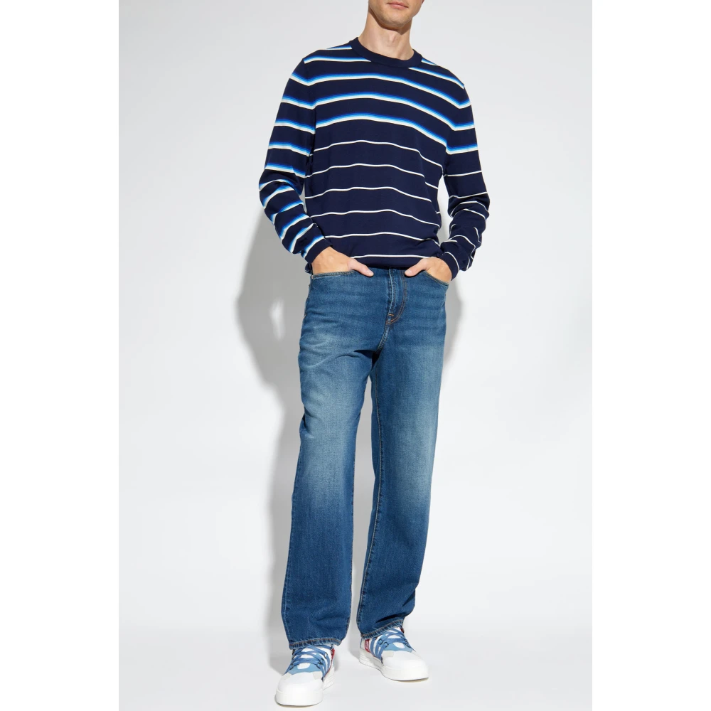 Paul Smith Gestreept patroon trui Blue Heren