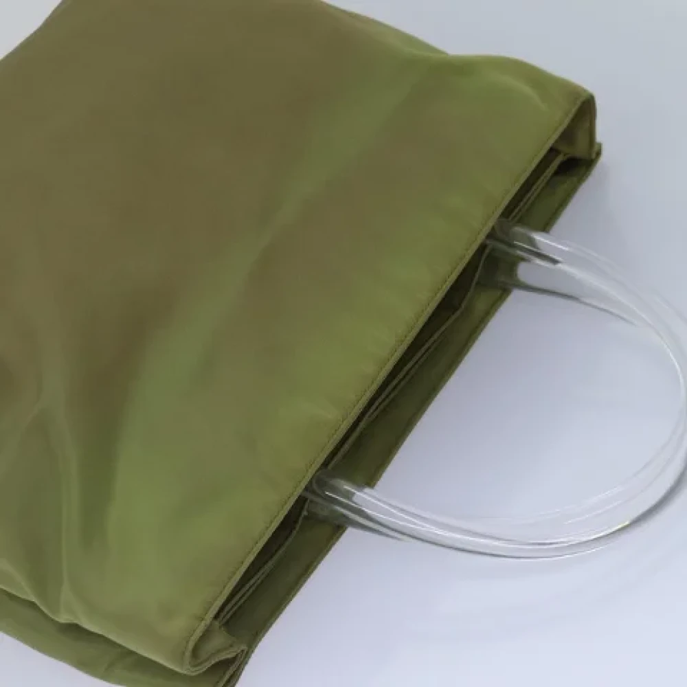Prada Vintage Pre-owned Nylon handbags Green Dames
