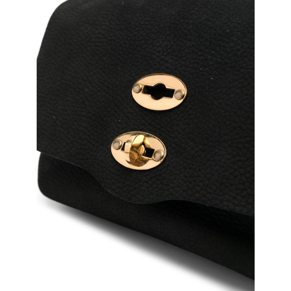 Zanellato Zwart Nubuck Leren Twist-Lock Tas Black Dames
