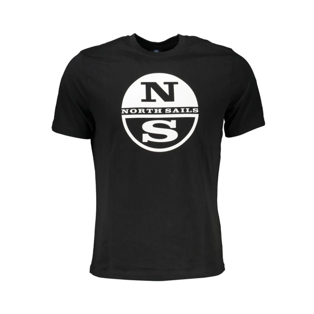 North Sails Men's Black Cotton Print Logo T-Shirt