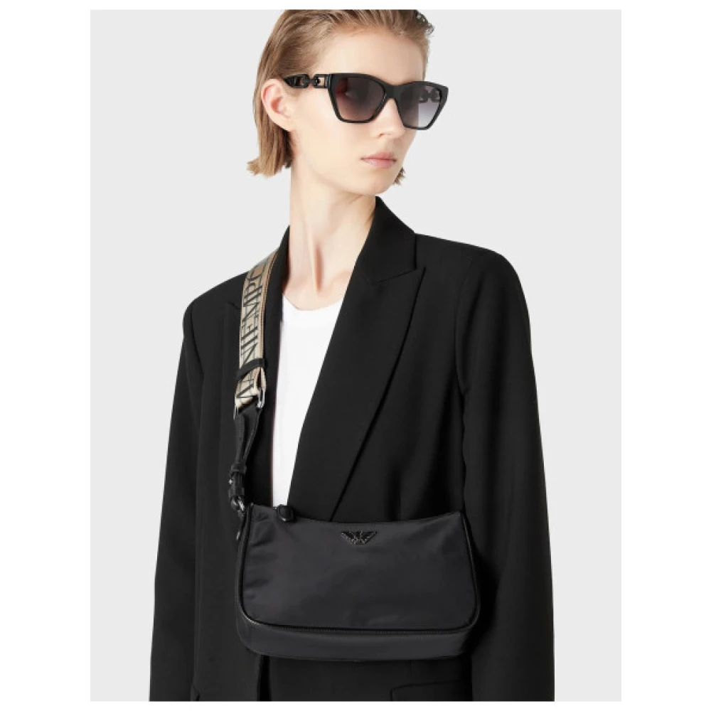 Emporio Armani Trendy Baguette Handtas Black Dames