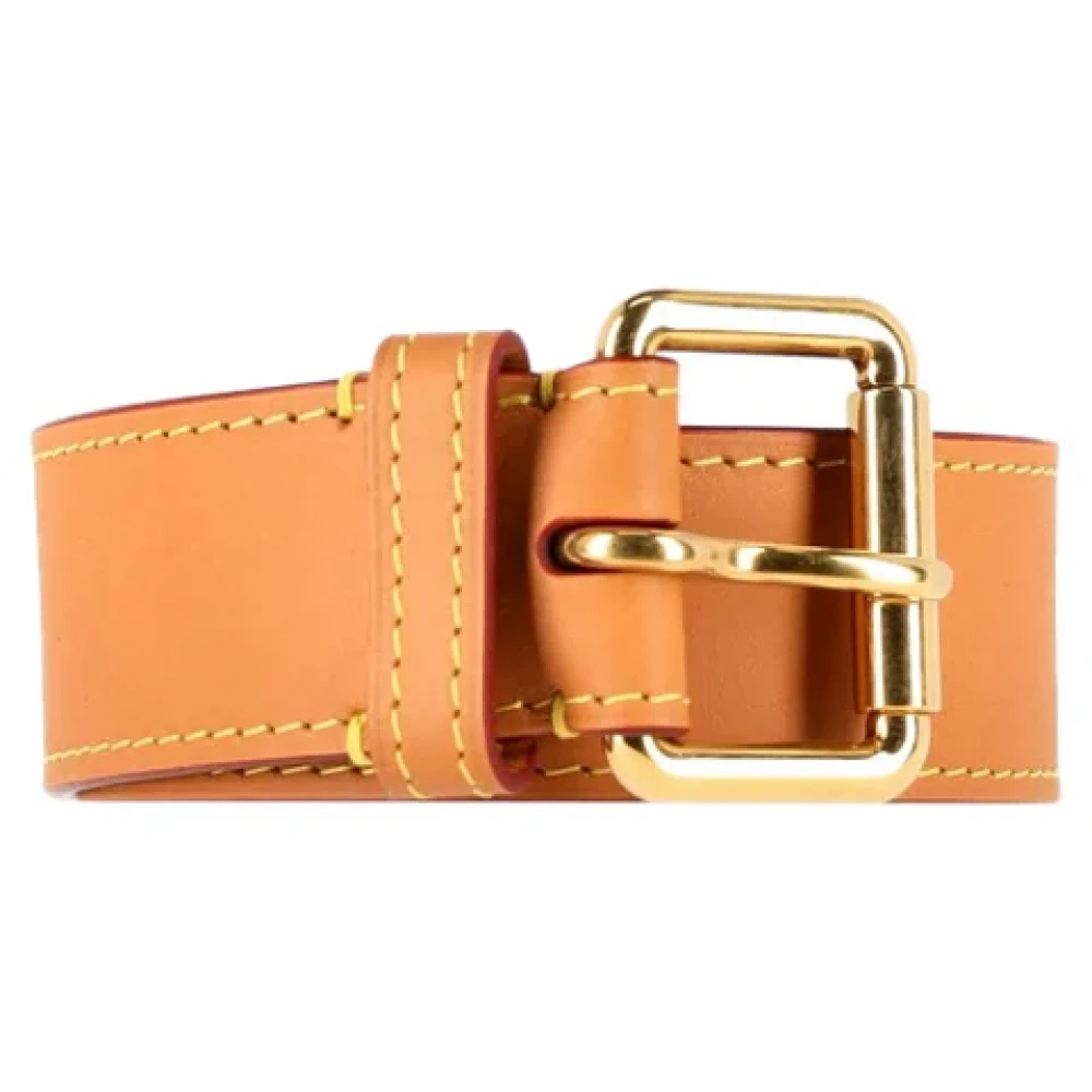 Louis Vuitton Vintage Pre-owned Leather belts Beige Dames