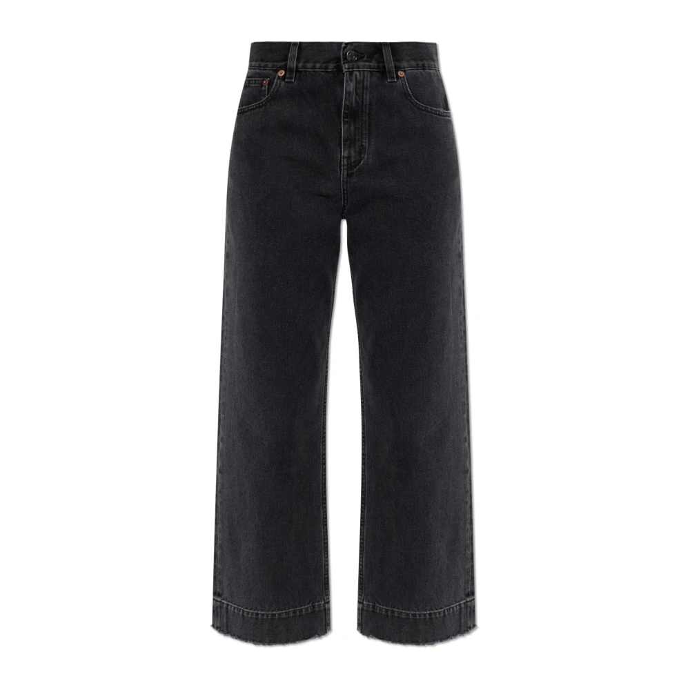 Chloé Women's Gray Straight Fit Jeans, W26, Logo Jeans