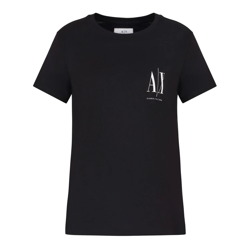 Armani Exchange Dam T-shirt kollektion 100% bomull Black, Dam