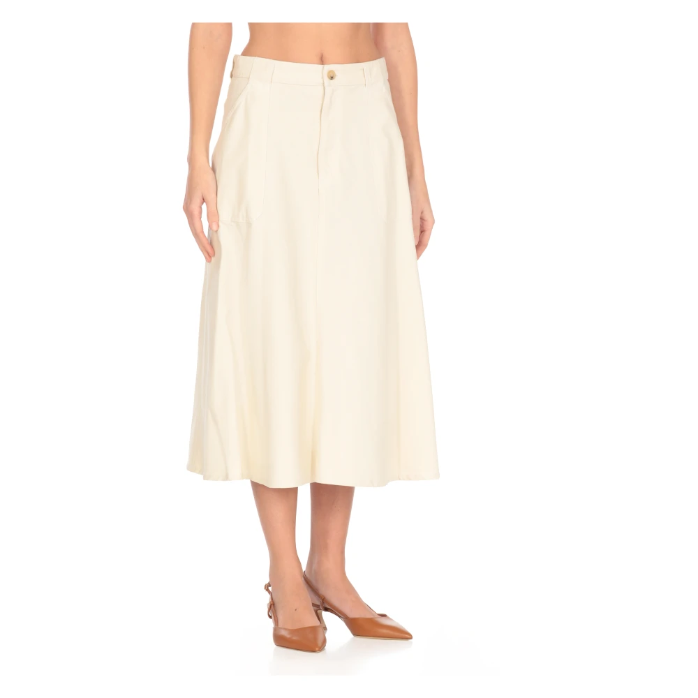A.p.c. Ivoor Katoenen Rok met Zakken Beige Dames