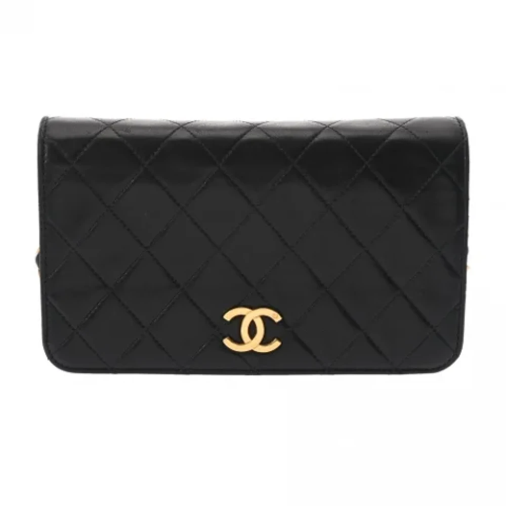 Chanel Vintage Pre-owned Leather wallets Black Dames