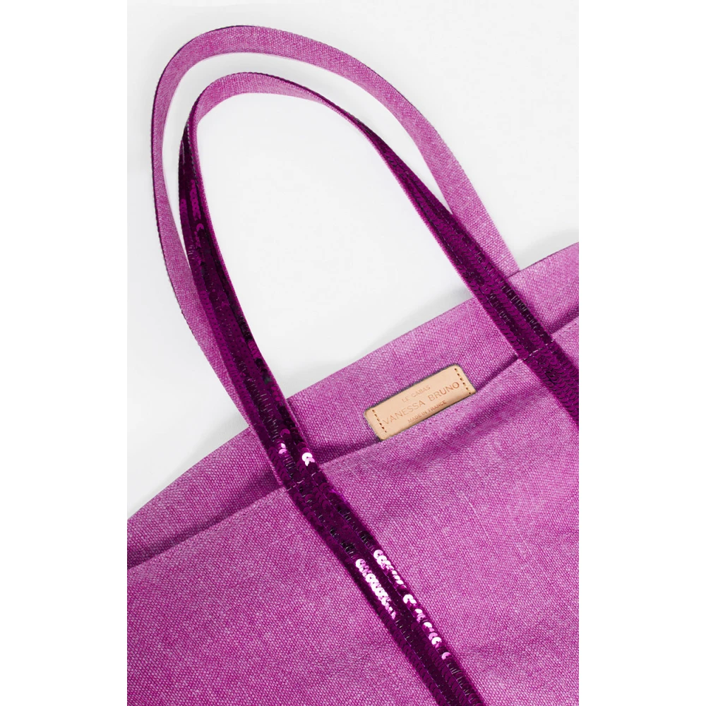 Vanessa Bruno Linnen Tas met Pailletten Pink Dames