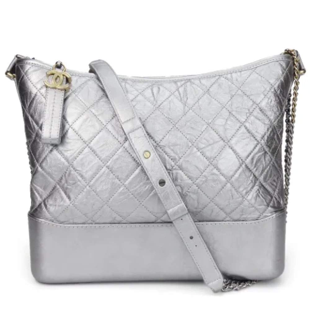 Chanel Vintage Pre-owned Leather chanel-bags Gray Dames