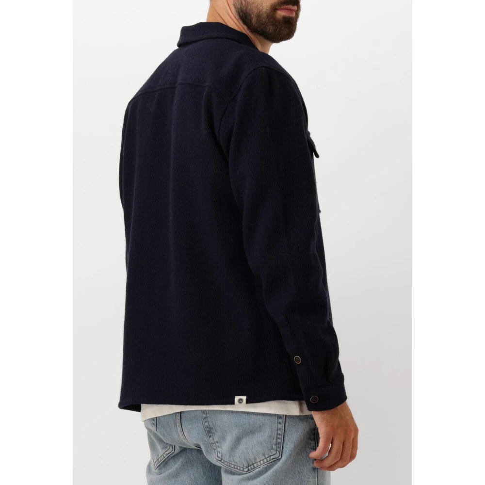 Anerkjendt Navy Heavy Twill Overshirt Blue Heren