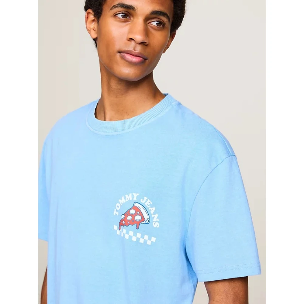 Tommy Jeans Grafische Print Unisex T-Shirt Blue Heren