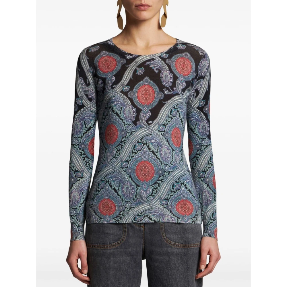 ETRO Casual Gestreept Jersey Shirt Multicolor Dames