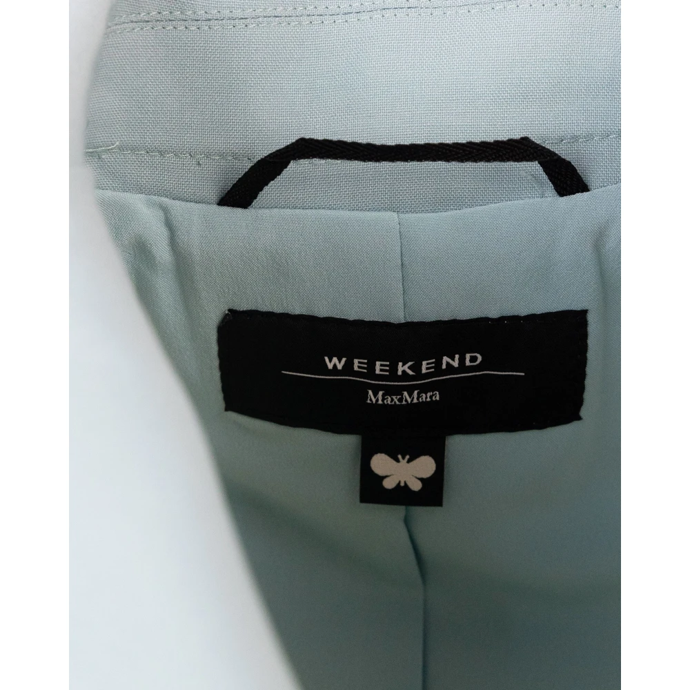 Max Mara Blauwe Wollen Jas Klassieke Stijl Blue Dames