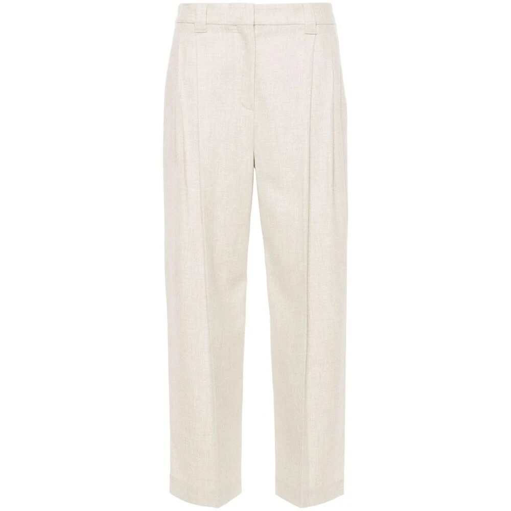 BRUNELLO CUCINELLI Beige Wol-Kasjmier Broek Beige Dames
