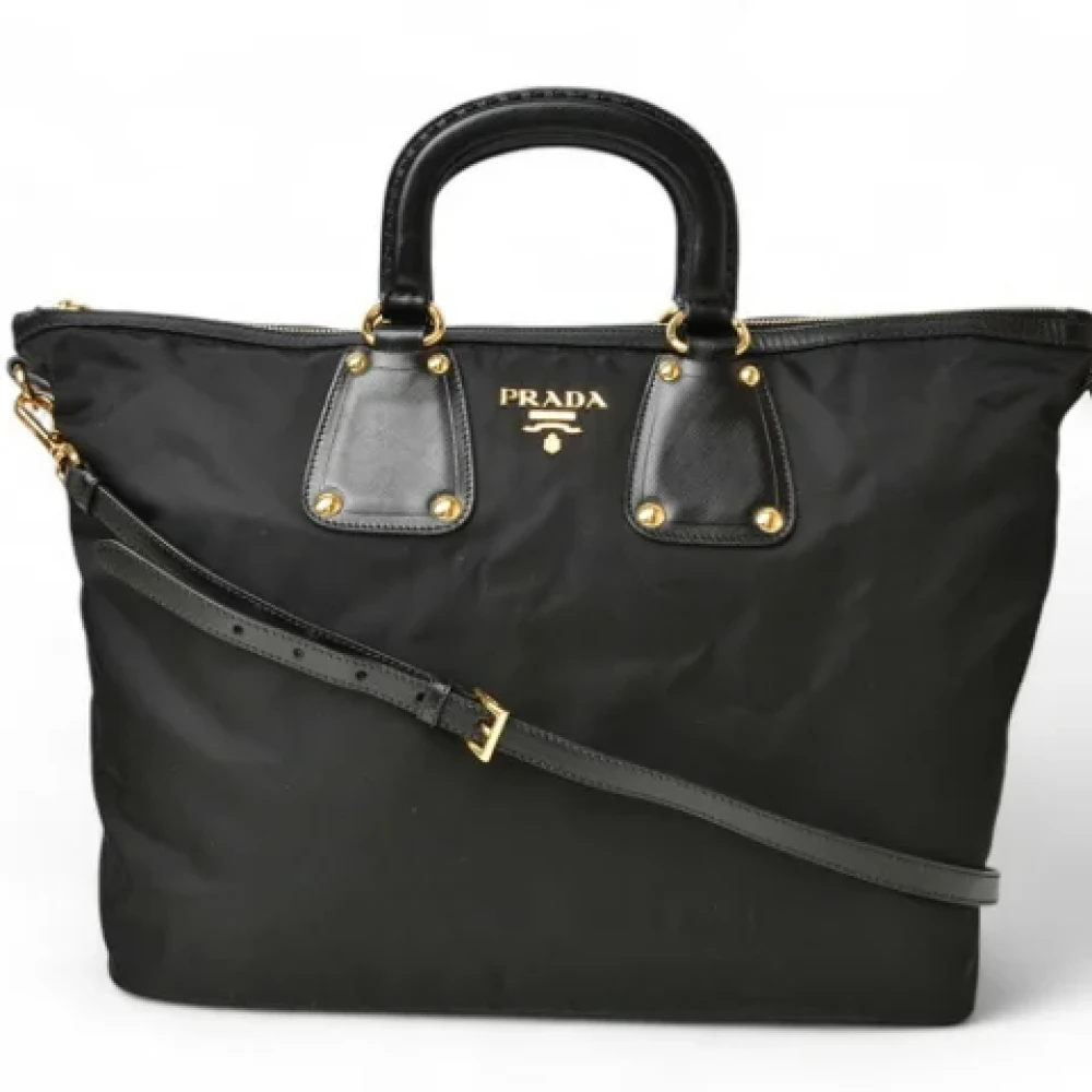 Prada Vintage Pre-owned Leather handbags Black Unisex