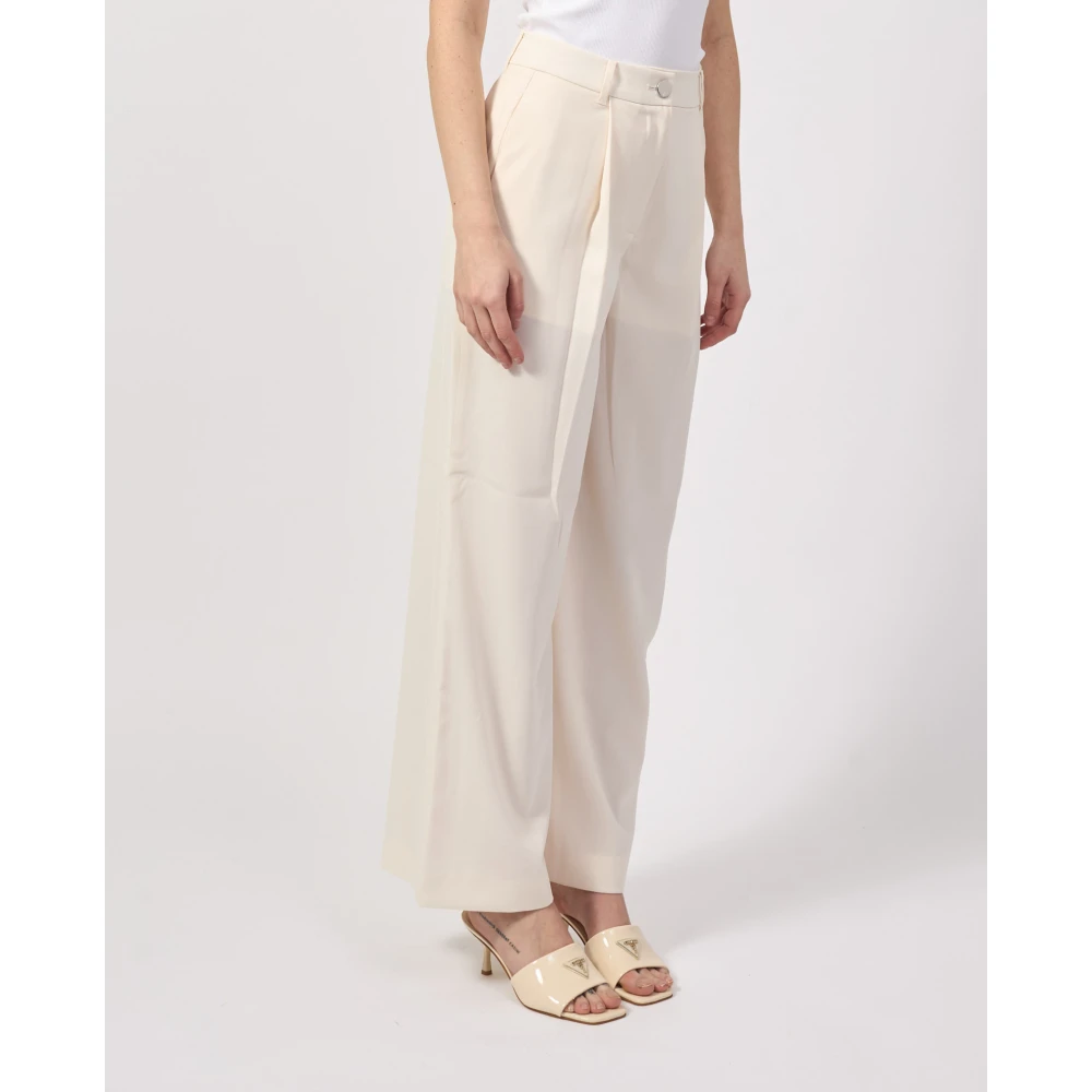 Armani Exchange Beige Formele Straight Leg Broek Beige Dames