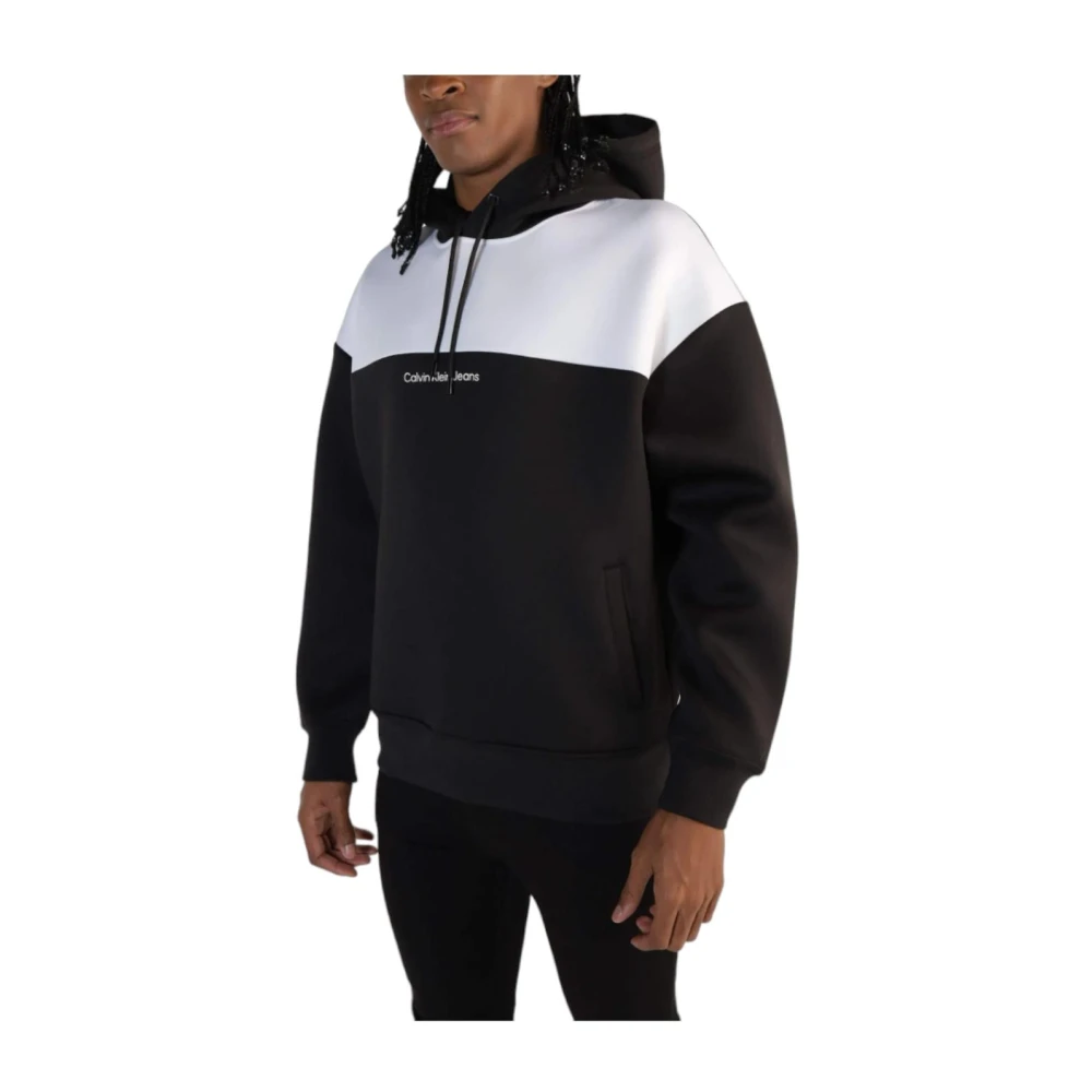 Calvin Klein Hoodie met kleurblokken Black Heren