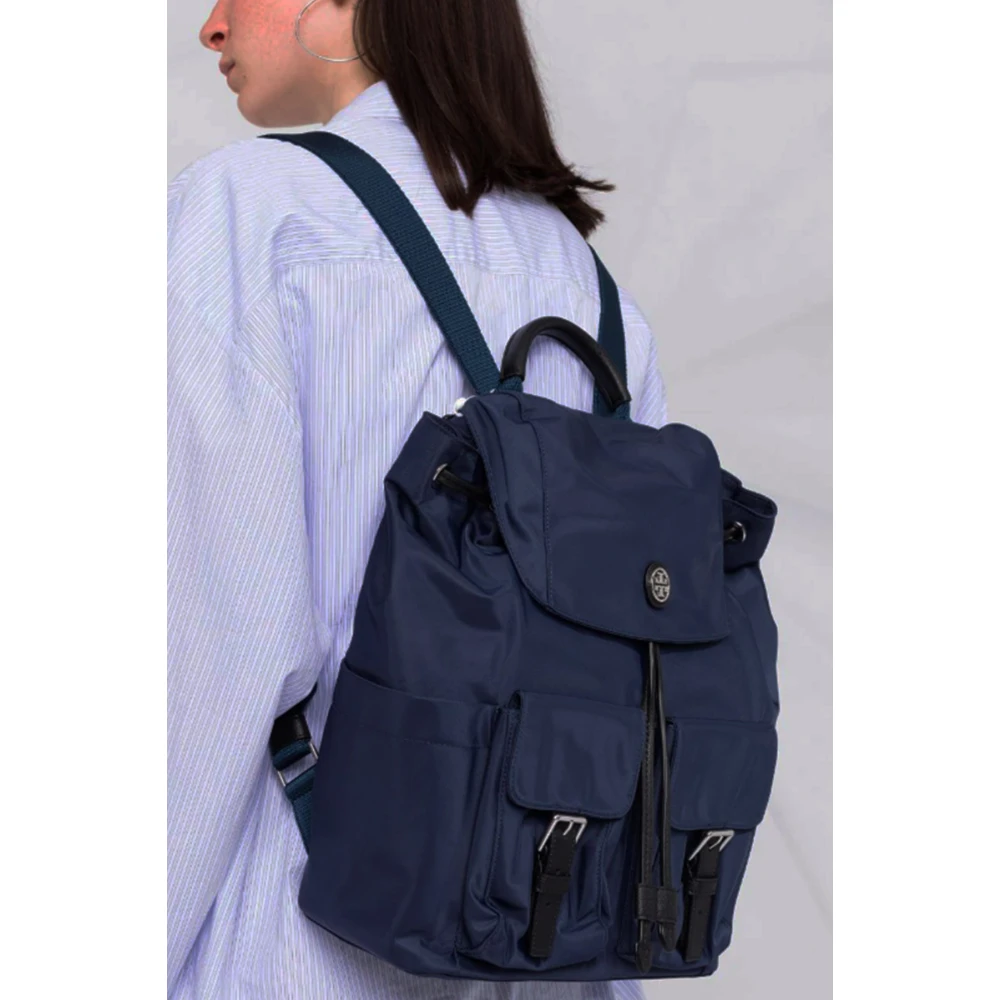 TORY BURCH Blauwe Handtas met Voorlogo Blue Dames